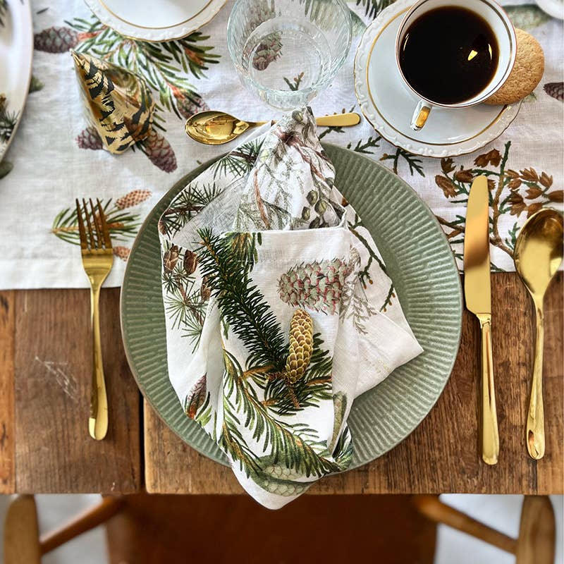 Leinenserviette "Pinien" Hergestellt in Europa