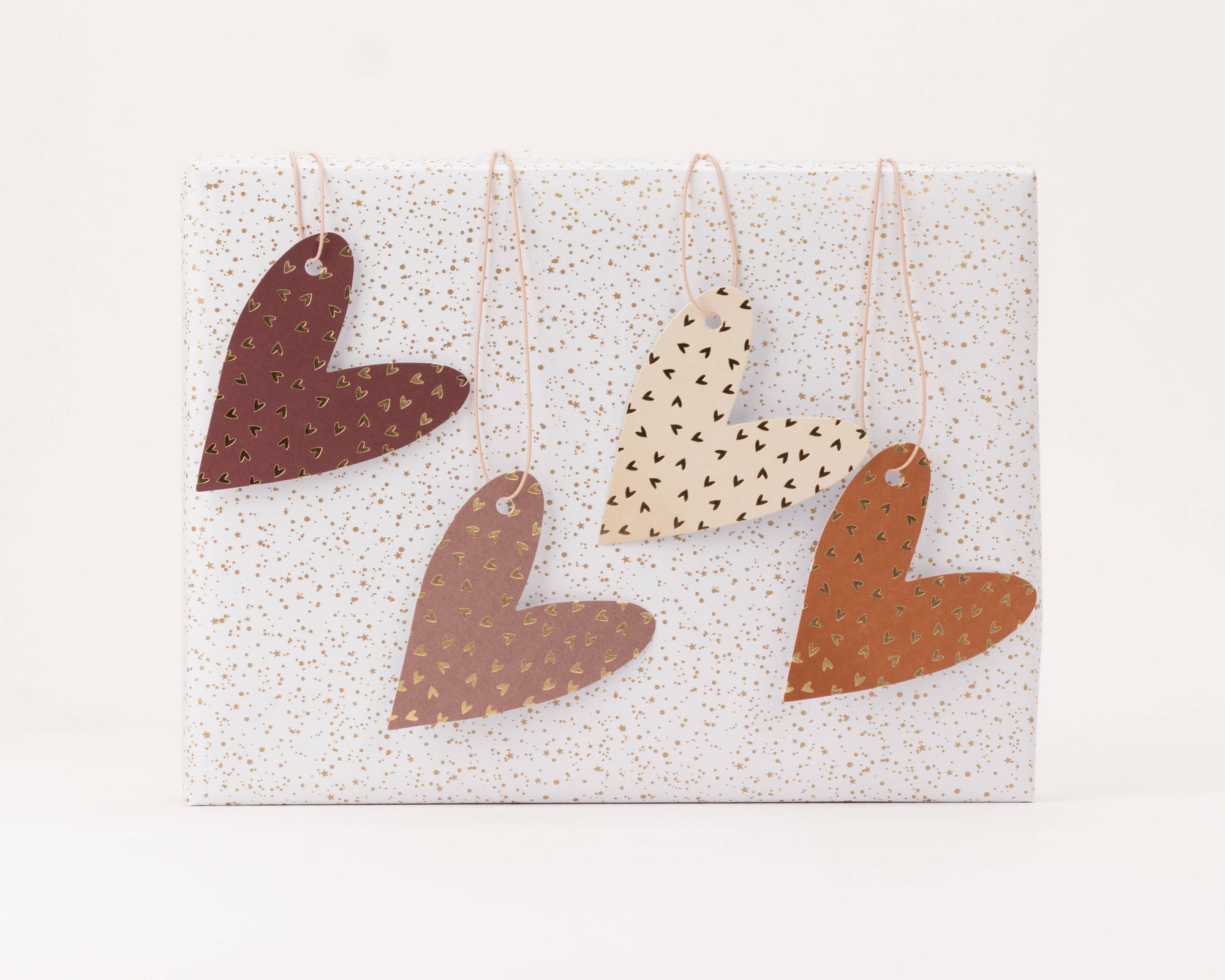 Geschenkanhänger Herz mit Gold-Effekt