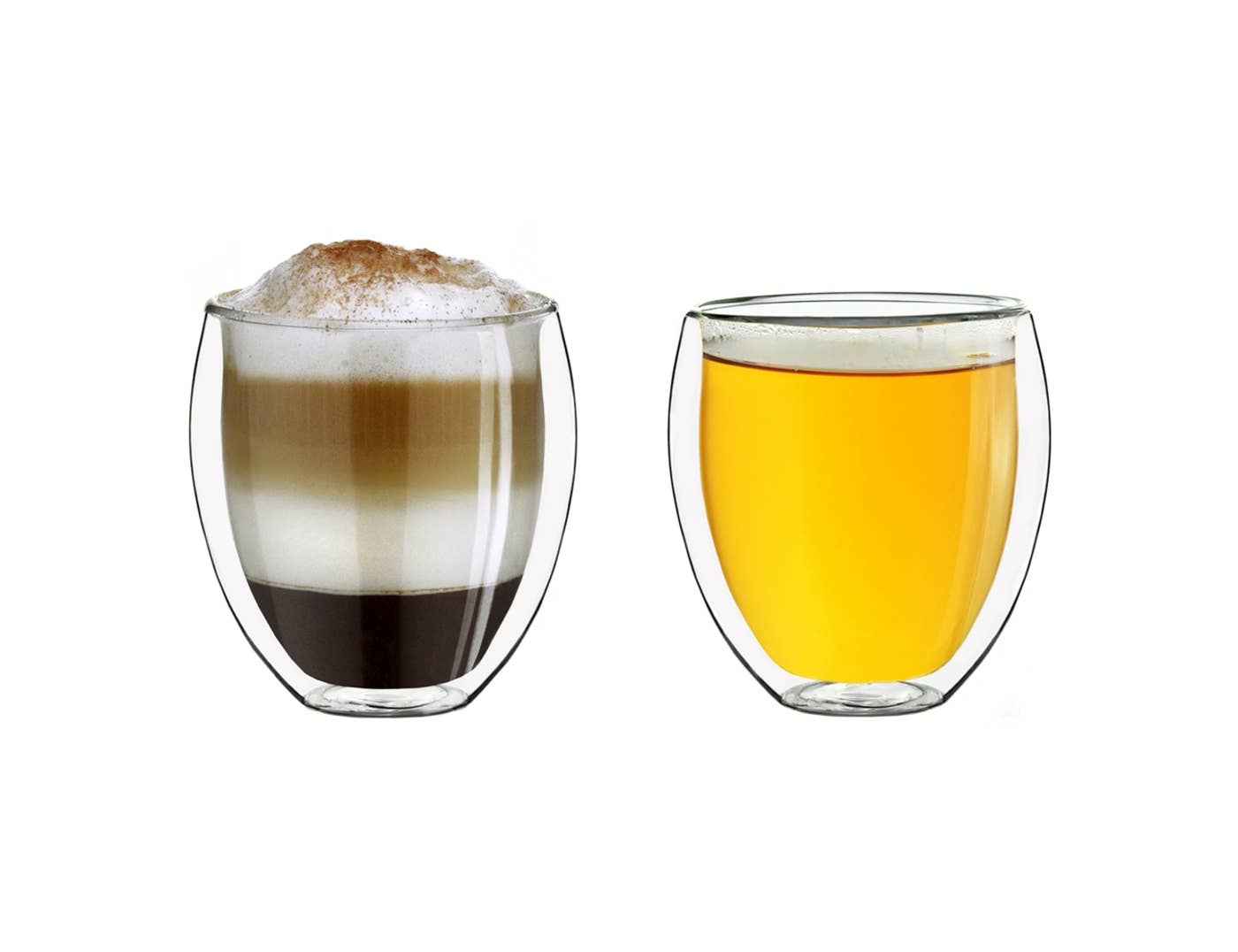 Thermoglas doppelwandig bauchig 250ml; 2er Set