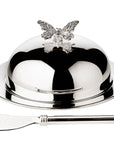 Butterglocke "Butterfly", mit Glasschale und Deckel, edel versilbert
