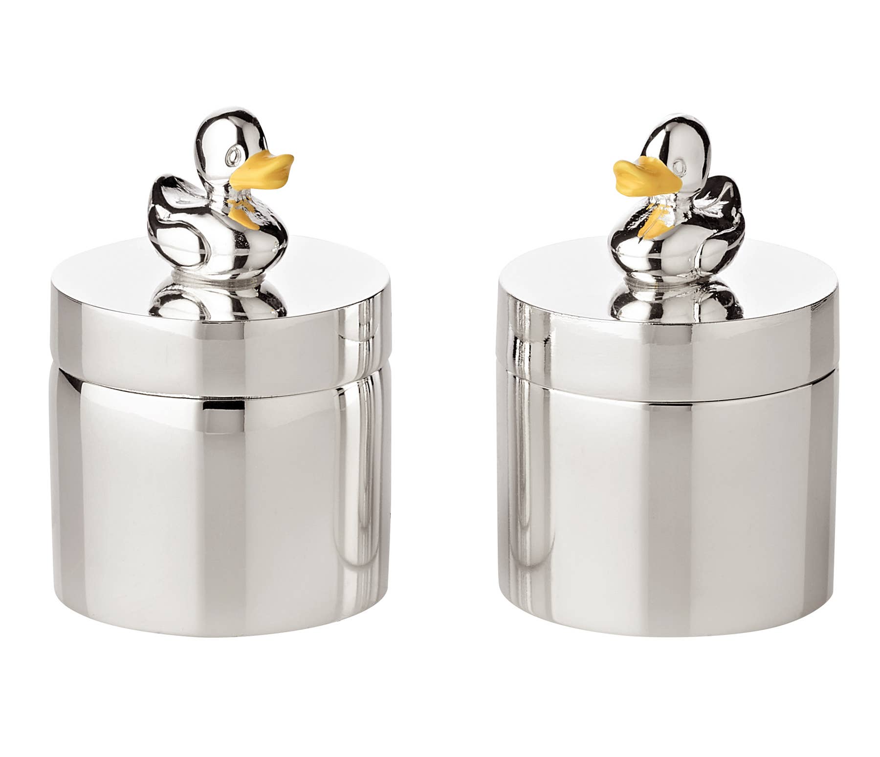 2er Set Zahndosen Schmuckdosen Ente, Höhe 5 cm