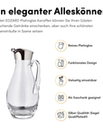 Krug "Johnny" mundgeblasenes Kristallglas mit Platinrand,30 cm