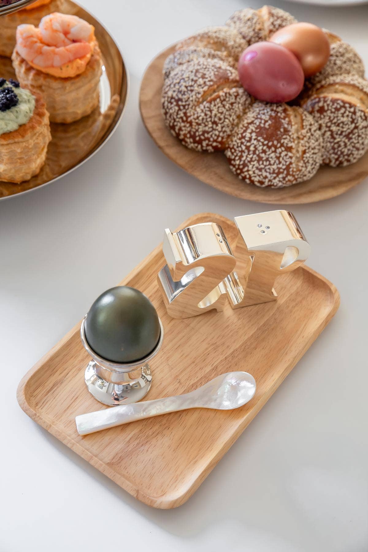 Perlmuttlöffel - Kaviarlöffel - Eierlöffel, 4er Set