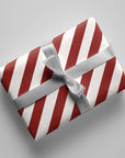 Geschenkpapier - Streifen rot/weiß - Nr. 226