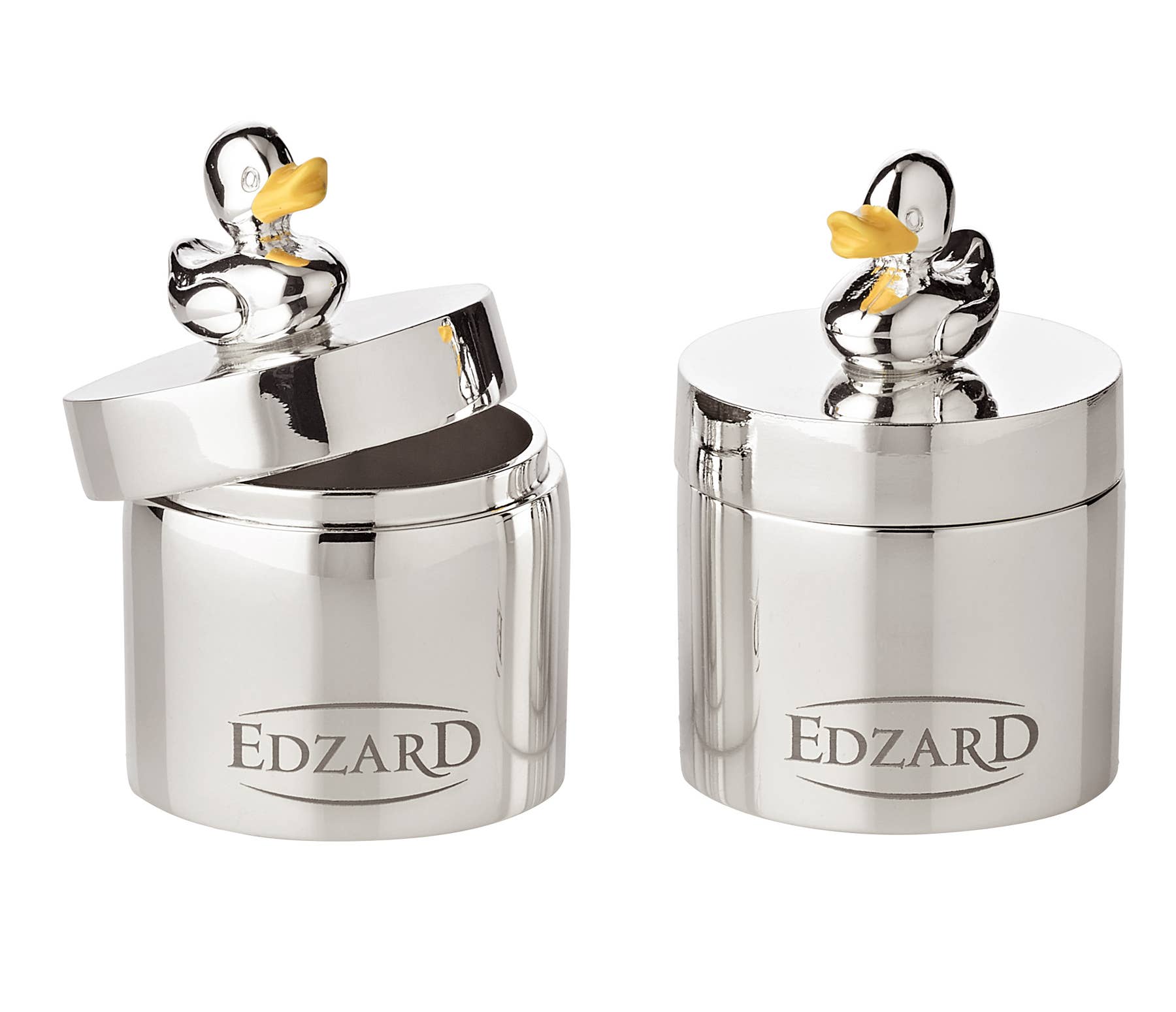 2er Set Zahndosen Schmuckdosen Ente, Höhe 5 cm