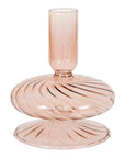 Kerzenhalter aus geblasenem Borosilikatglas, braun, rund