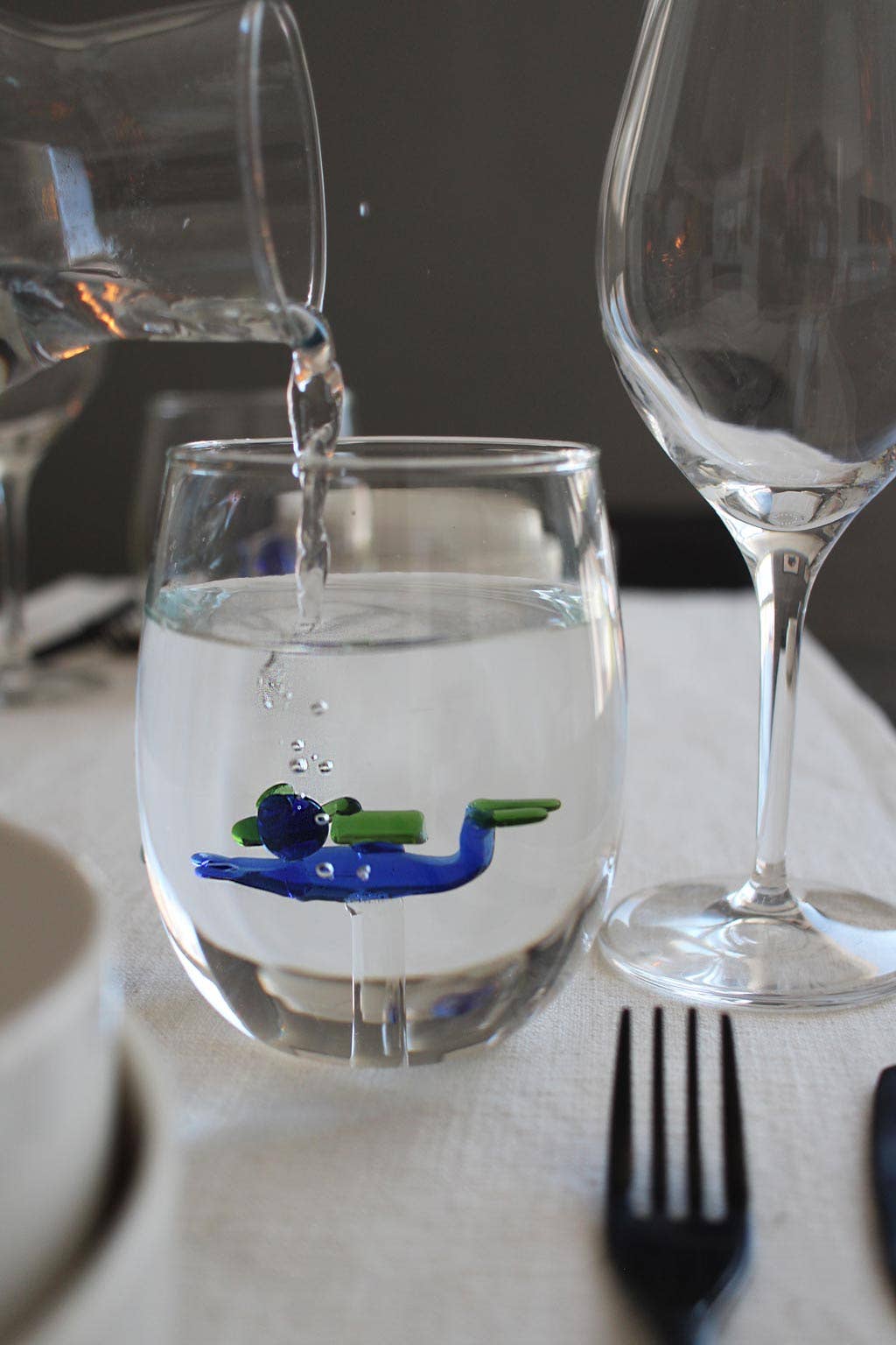 Handgemachtes Trinkglas "Taucher"