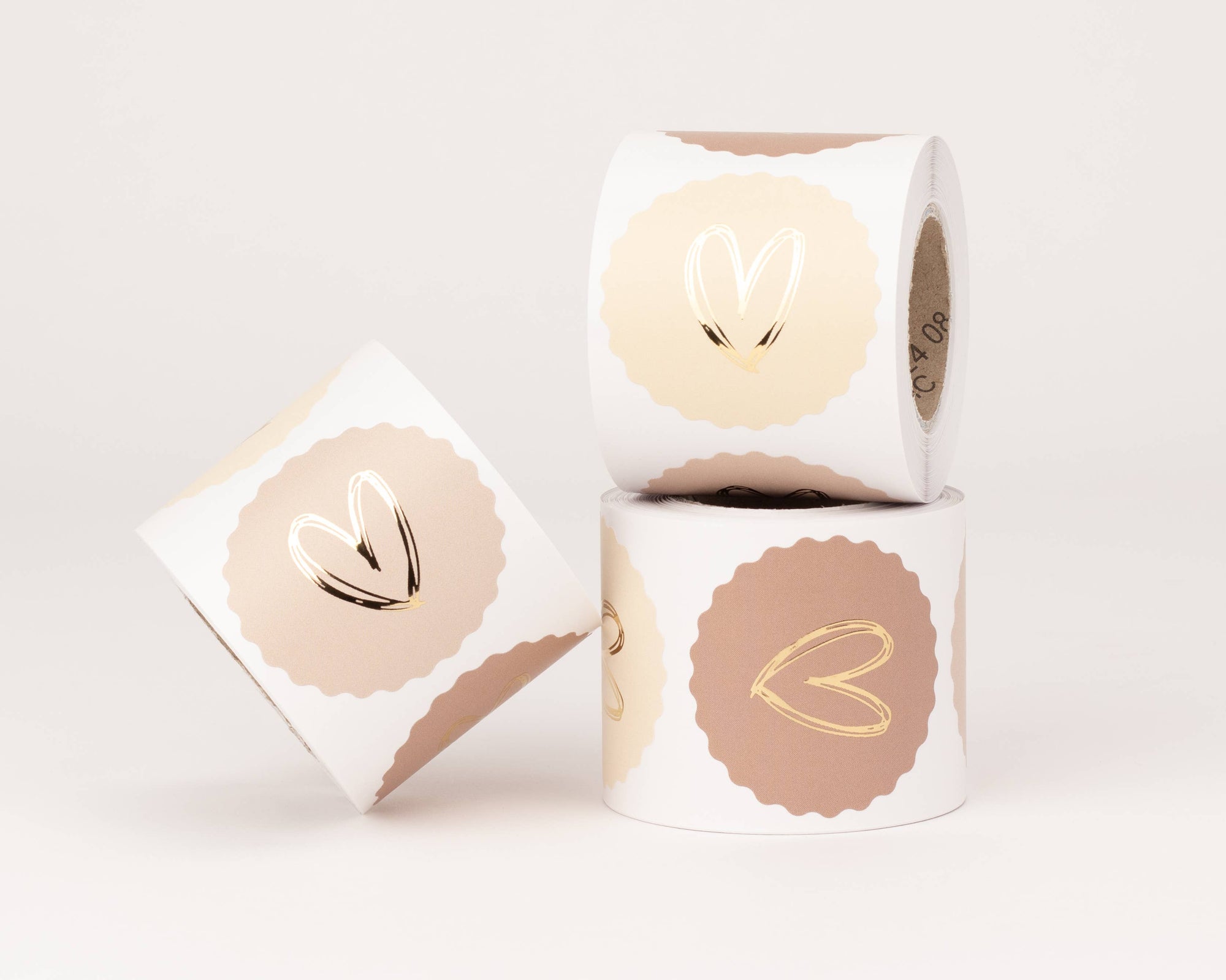 Aufkleber Herz (rosa/beige)