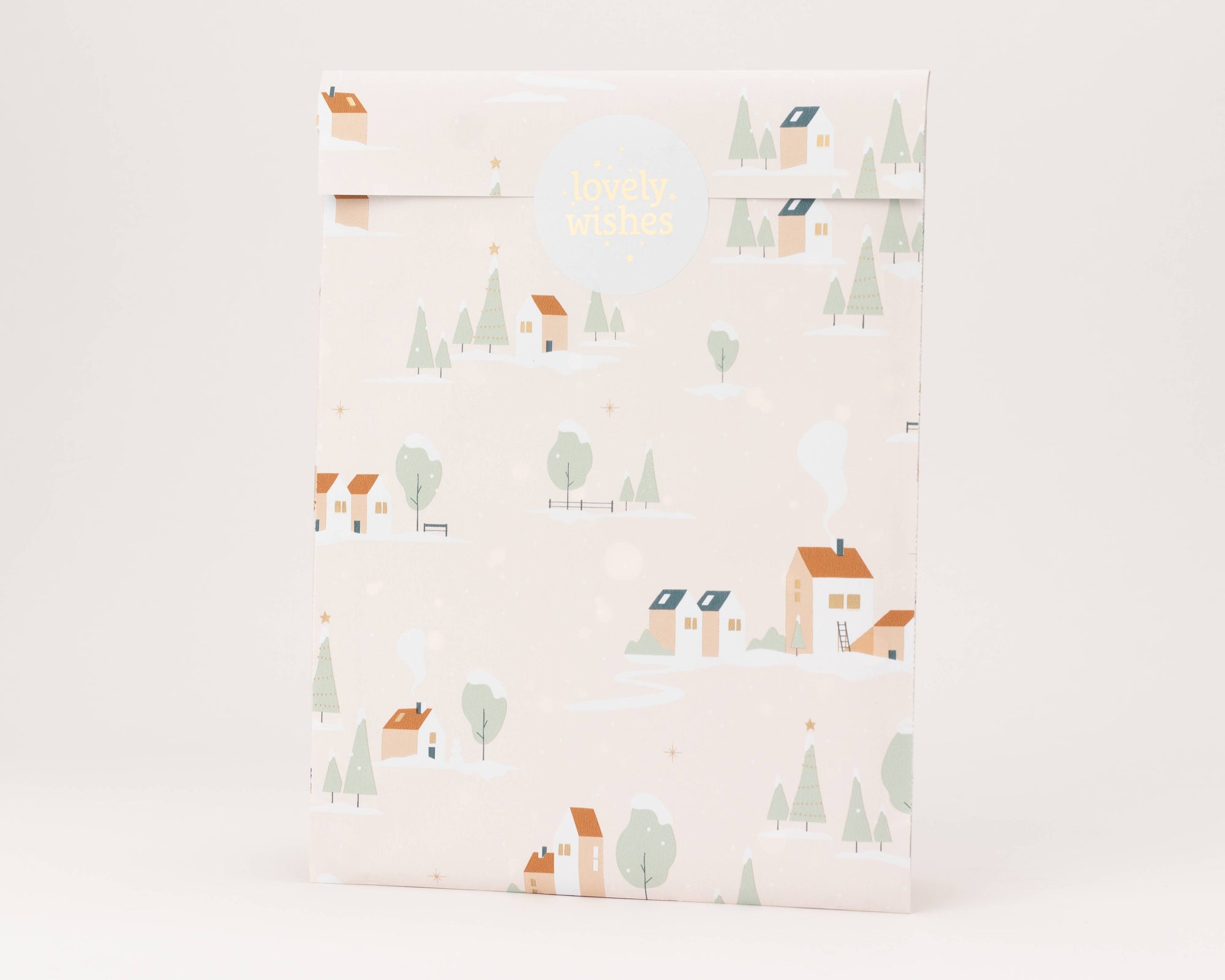 Papiertüten Winterdorf, rosa (Weihnachten)