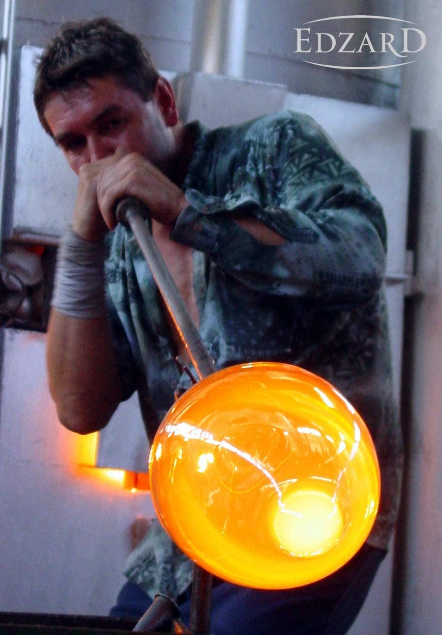 Karaffe "Hendrik" mundgeblasenes Kristallglas mit Platinrand