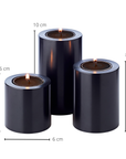 3er-Set Dauerkerze "Cornelius" (Ø 6cm, H 6/8/10 cm) schwarz