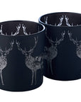 Teelicht 2er Set "Hirsch Tiu" H 8 cm matt-schwarz