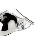 Butterglocke "Butterfly", mit Glasschale und Deckel, edel versilbert