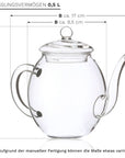 Teekanne aus Glas mit Deckel für 500ml
