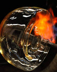 Krug "Johnny" mundgeblasenes Kristallglas mit Platinrand,30 cm