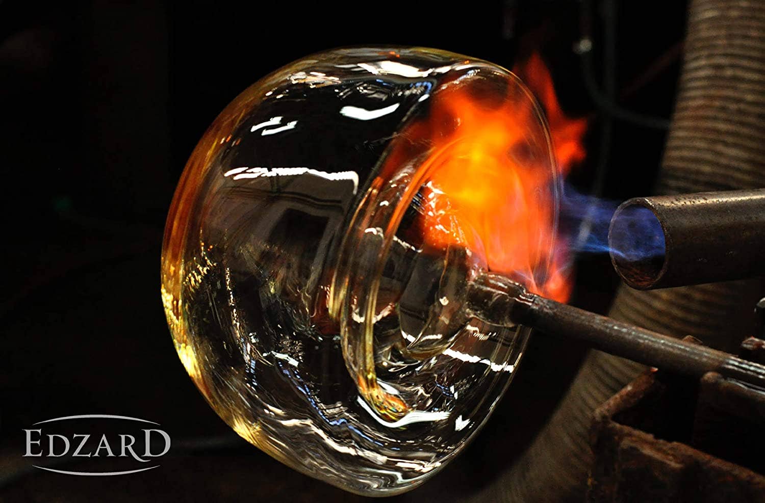 Karaffe "Hendrik" mundgeblasenes Kristallglas mit Platinrand