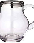 Krug "Olivia" mundgeblasenes Kristallglas mit Platinrand,17 cm