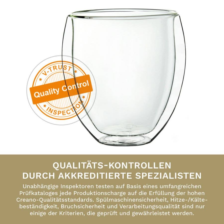 Thermoglas doppelwandig bauchig 250ml; 2er Set