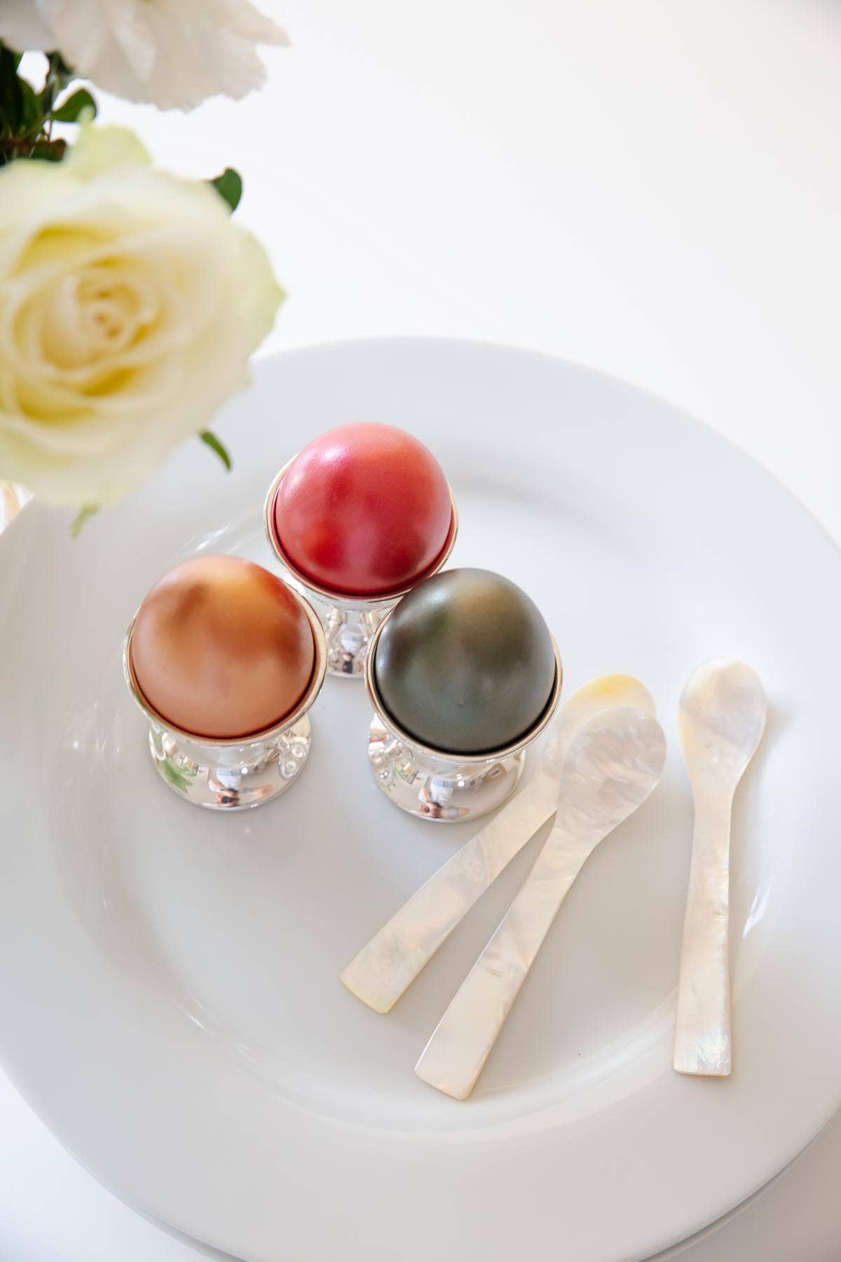 Perlmuttlöffel - Kaviarlöffel - Eierlöffel, 4er Set