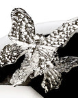 Butterglocke "Butterfly", mit Glasschale und Deckel, edel versilbert