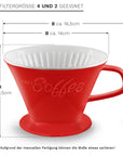 Kaffeefilter Porzellan Rot