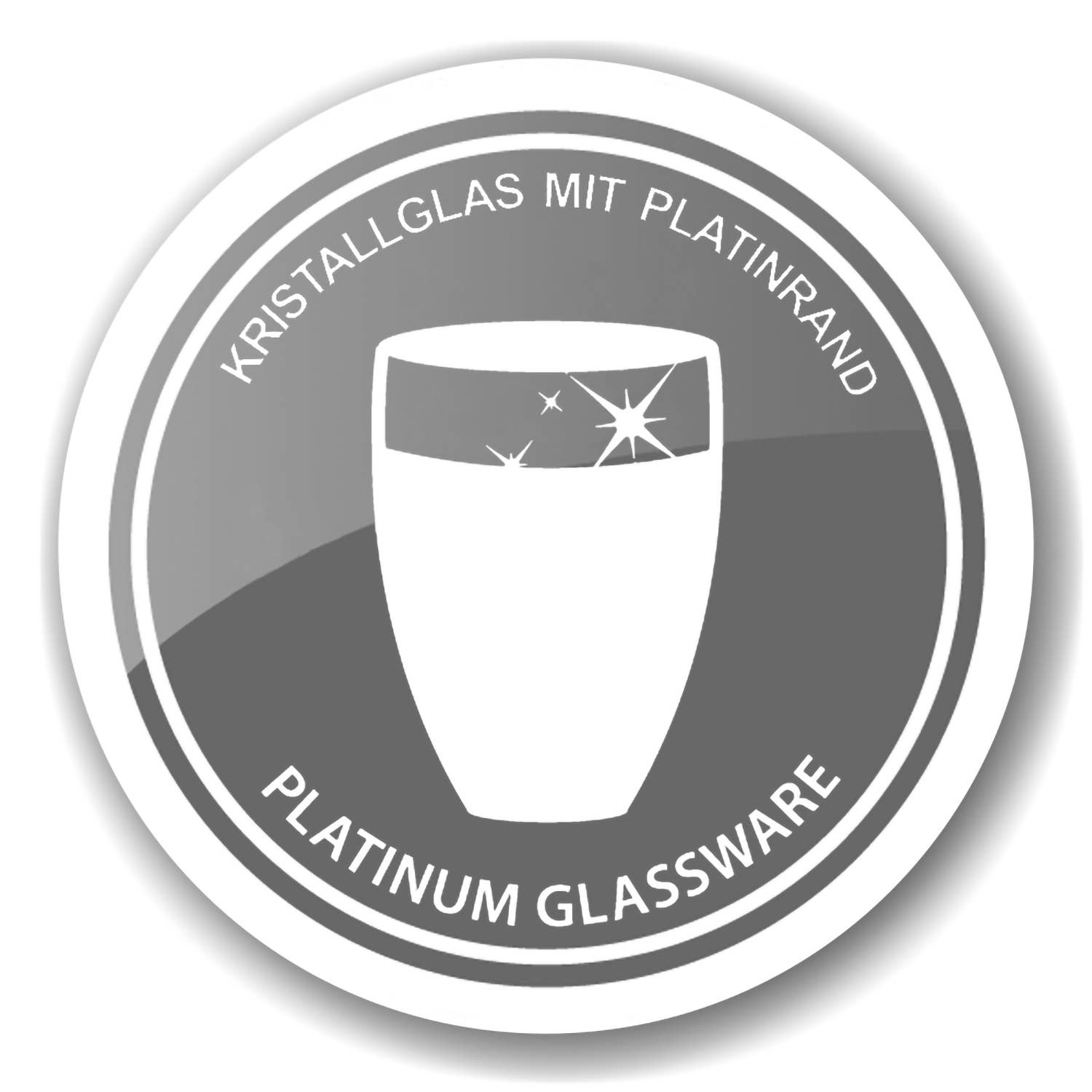 Vase &quot;Gabi&quot;  Mundgeblasenes Kristallglas mit Platinrand