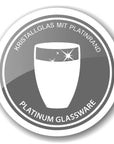 Vase "Gabi"  Mundgeblasenes Kristallglas mit Platinrand