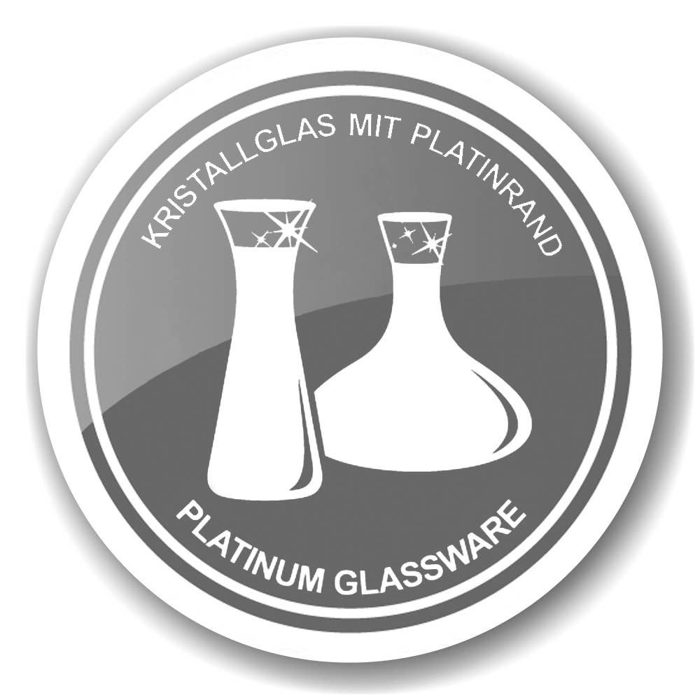 Karaffe &quot;Hendrik&quot; mundgeblasenes Kristallglas mit Platinrand