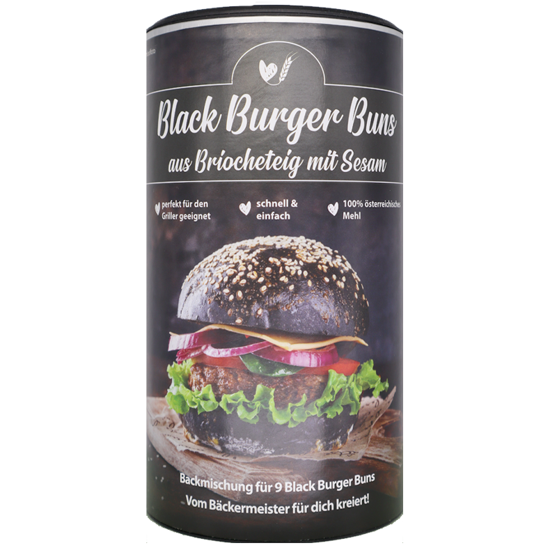 Backmischung &quot;Black Burger Buns&quot; aus Briocheteig mit Sesam -  - 