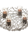 Adventskranz "Porus" Geweih-Design, Aluminium vernickelt