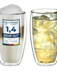 Doppelwandiges Thermoglas (400ml) 2er-Set. ohne Henkel